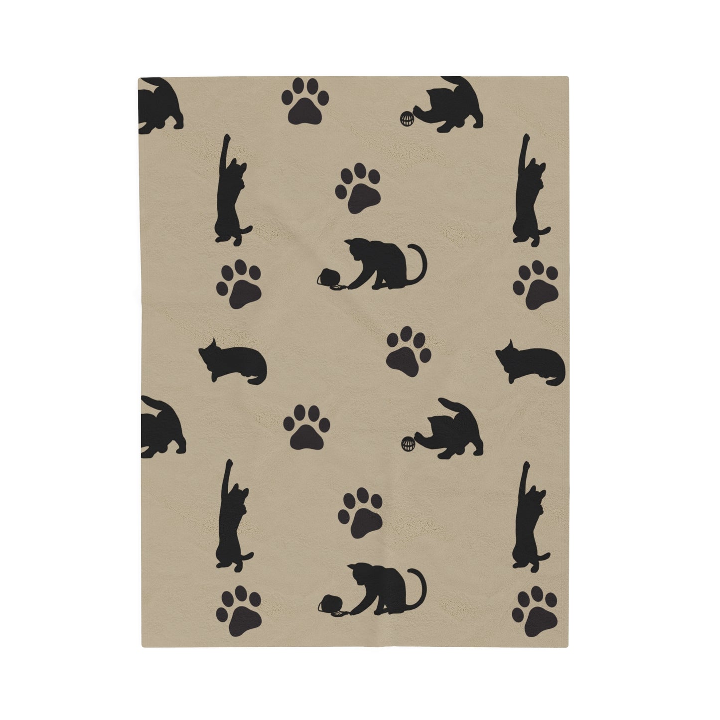 Cats Silhouette Velveteen Plush Patterned Blanket