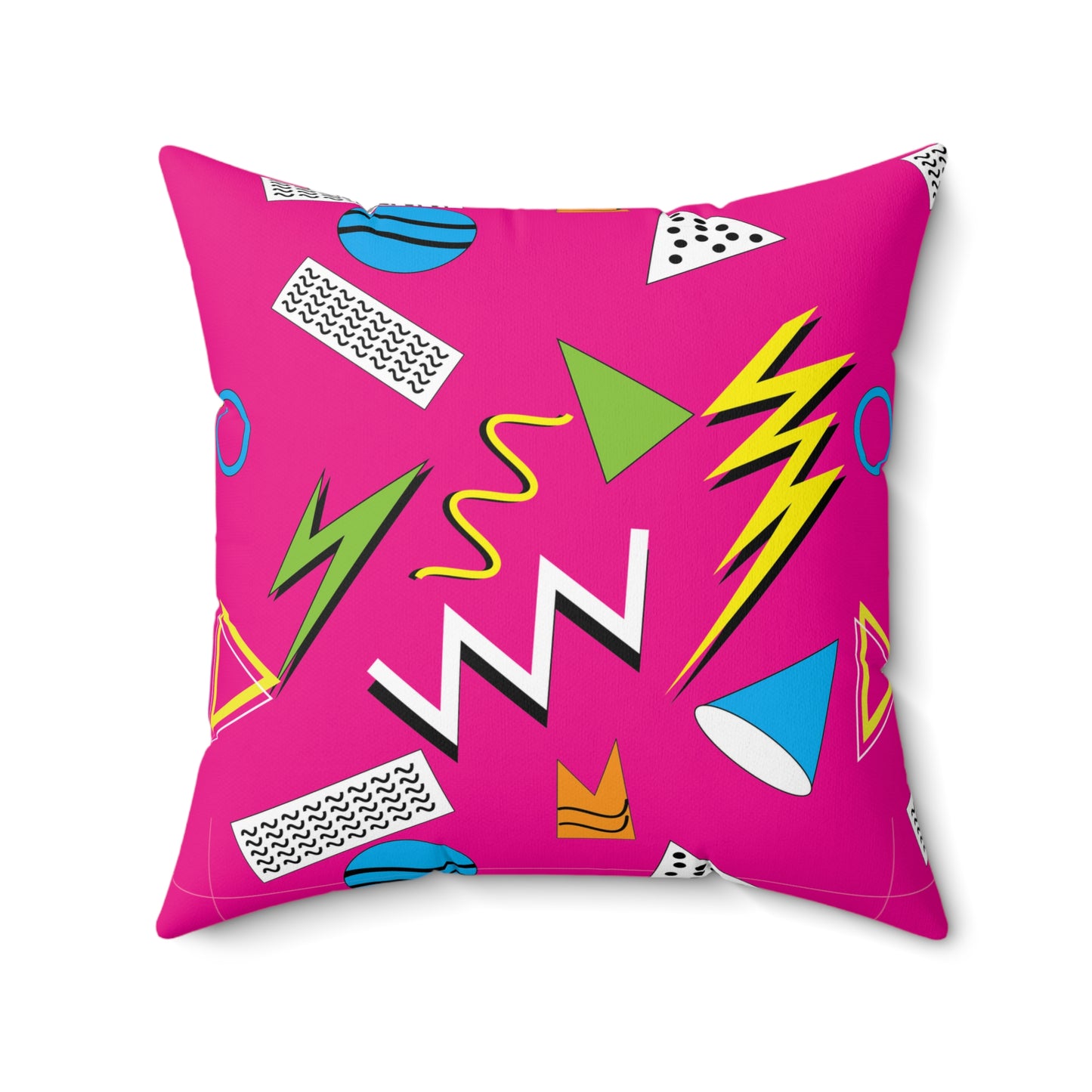 Retro 1980s Hot Pink Spun Polyester Square Throw Pillow, Hipster Home Decor