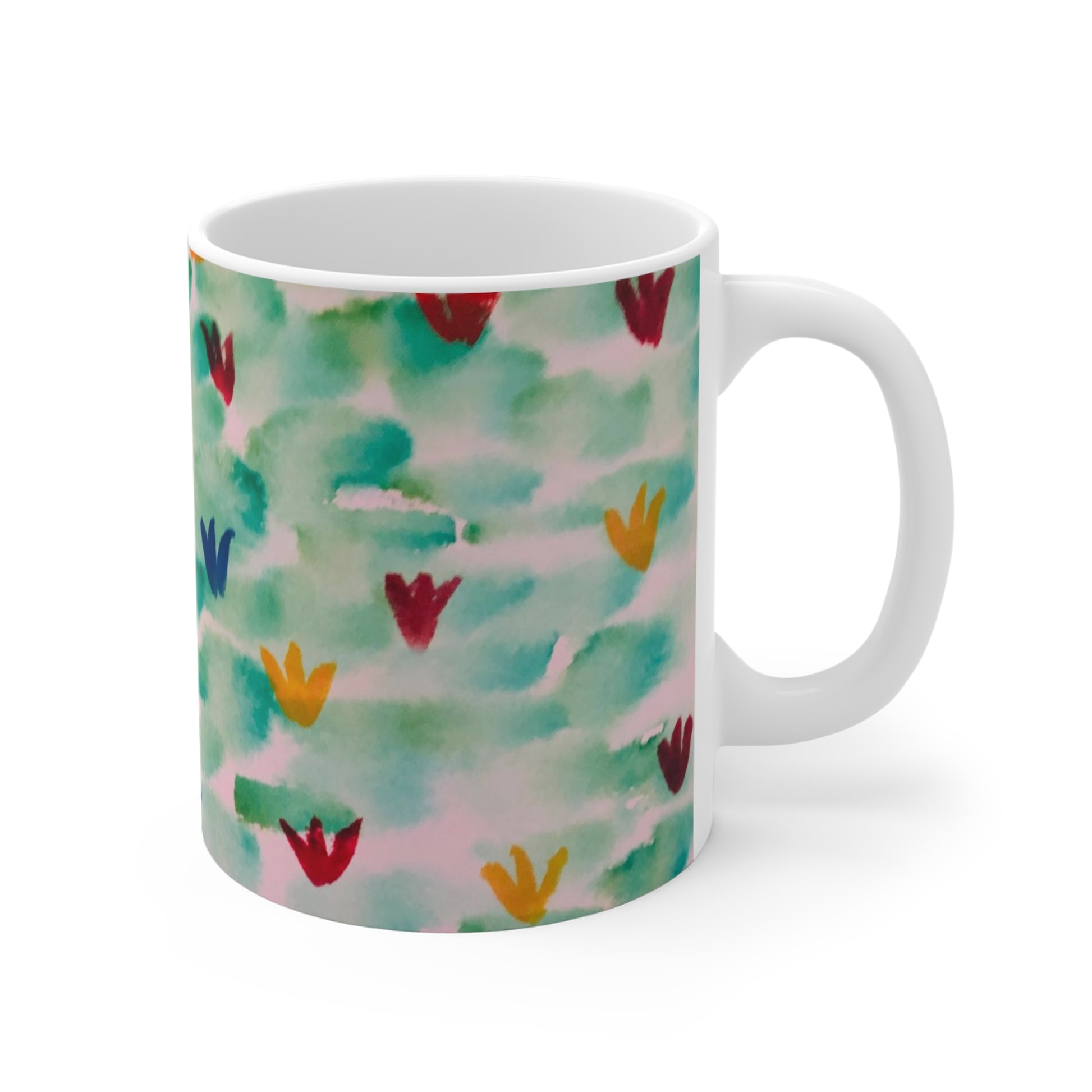 Floral Frolic Custom Patterned Mug right hand view