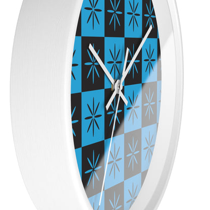 Black & Blue Mid-century Style Atomic Starburst Wall Clock