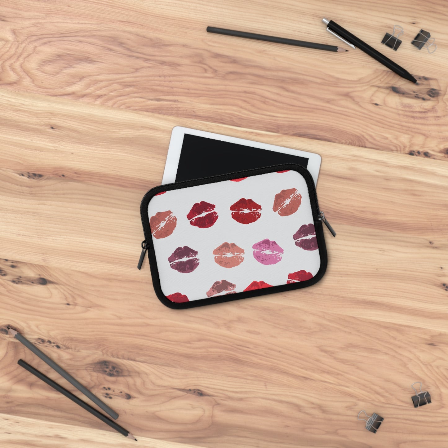 Kisses from the Misses Lipstick-Print Laptop Case/Sleeve