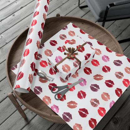 Kisses from the Misses 30X144 Satin Wrapping Paper