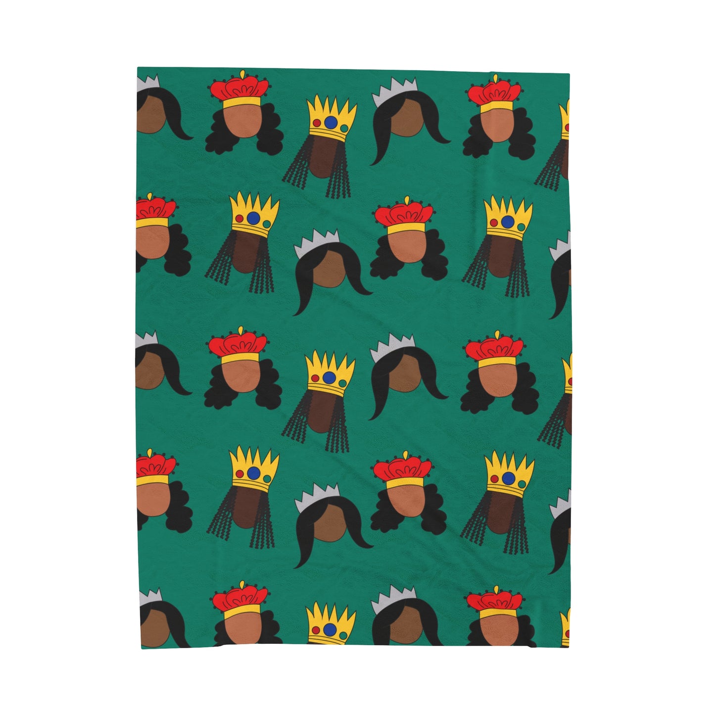 Black Queens-Patterned Velveteen Throw Blanket