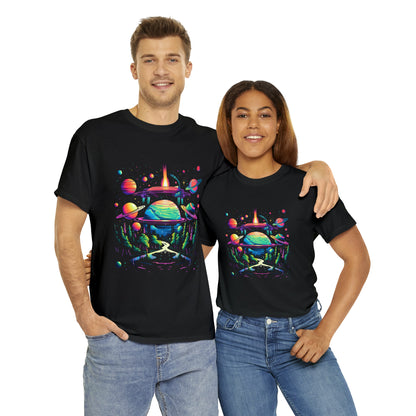 Space custom black T-Shirt man and woman wearing shirt