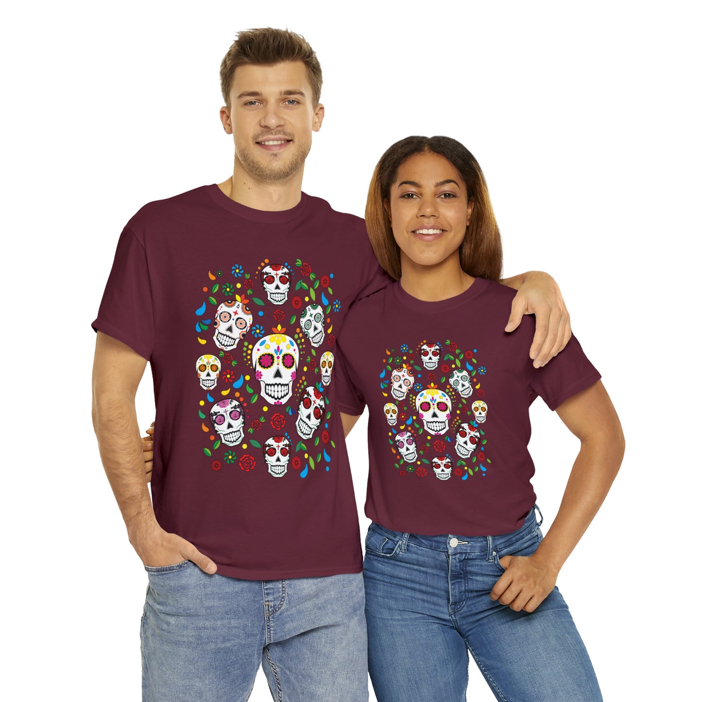 Day of the Dead Sugar Skulls Custom T-Shirt (Multiple Colors)