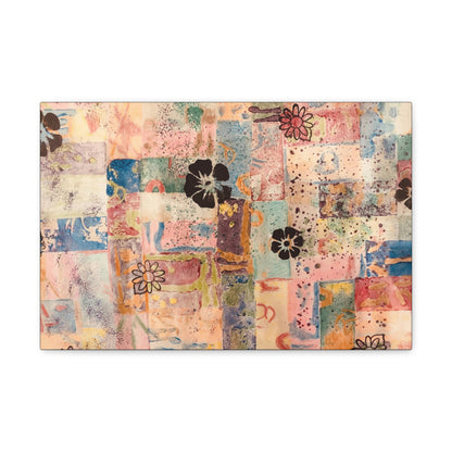 Abstract Flowers patterned wall art front view