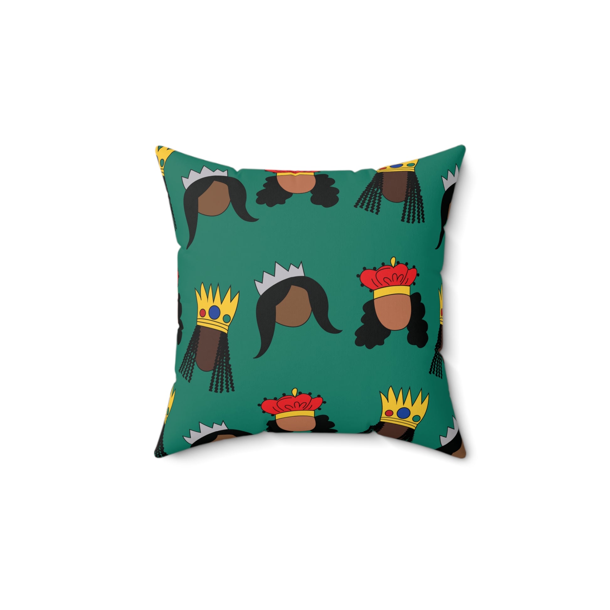 Black Queens Square Throw Pattern Pillow