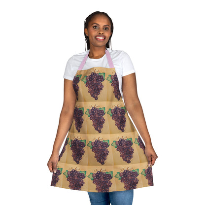 Italian-Style Tuscan Kitchen Cooking Apron with Purple Grapes