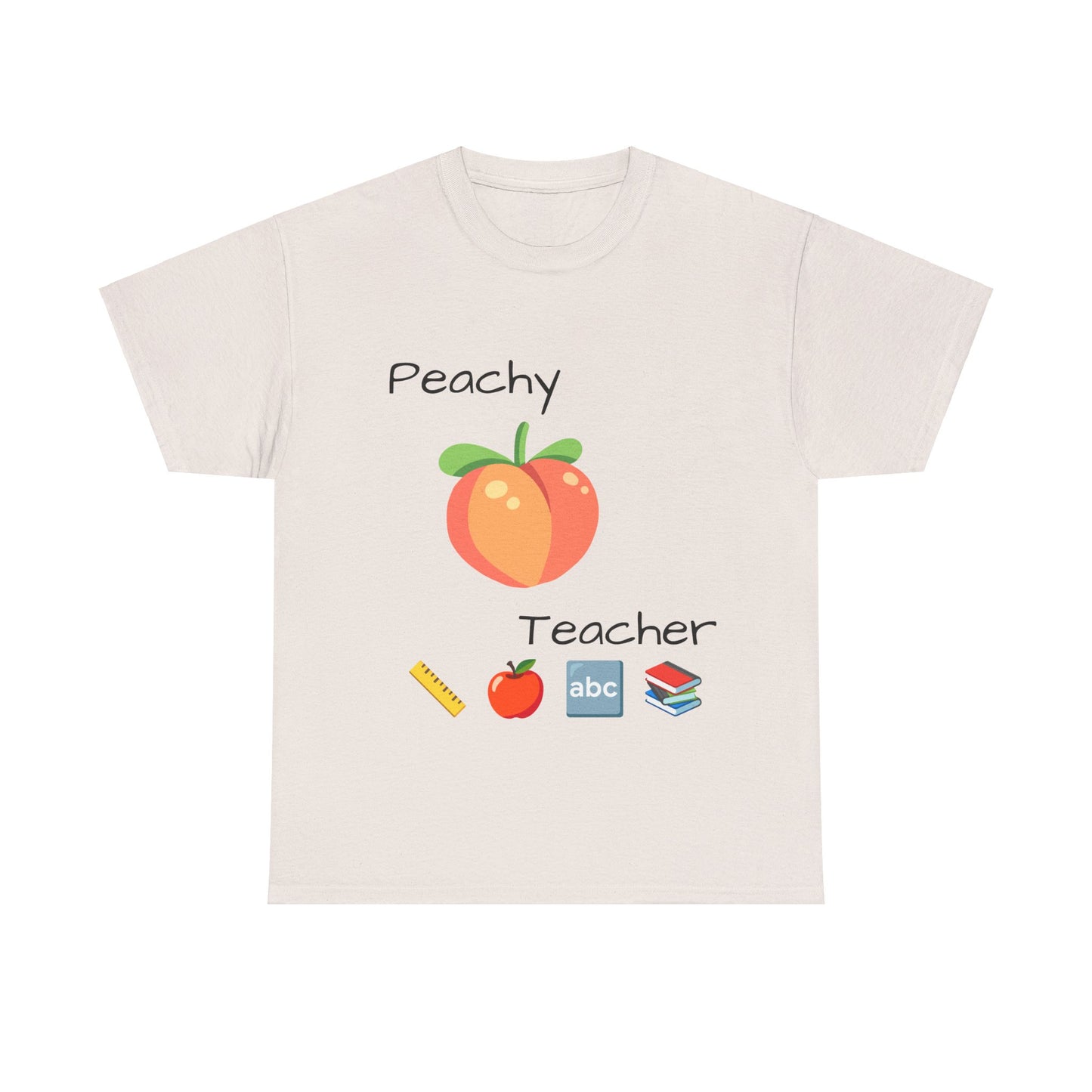 Peachy School Teacher Tee, Teacher Gift, Teacher of the Year, Short-Sleeve Crew-Neck T-shirt