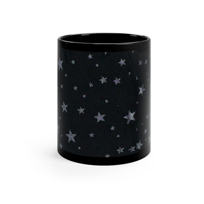 Silver Stars Black 11oz Coffee/Tea Mug