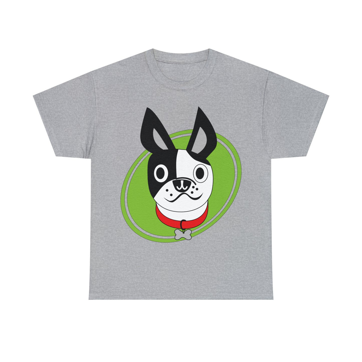 Boston Terrier Halfsie custom gray T-Shirt front