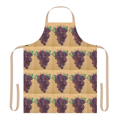 Italian-Style Tuscan Kitchen Cooking Apron with Purple Grapes