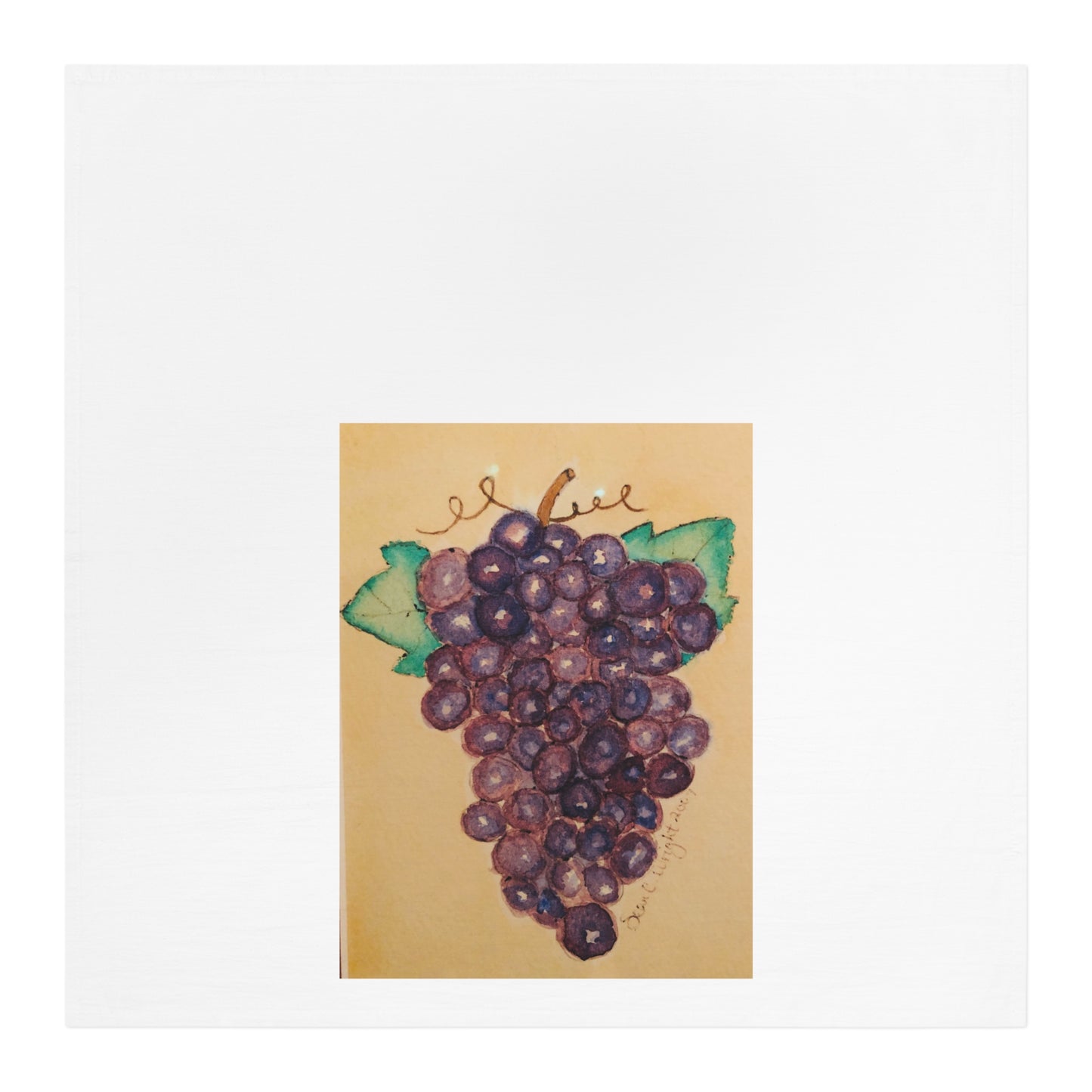 Italian-Style Tuscan Kitchen Hand Tea Towel with Purple Grapes