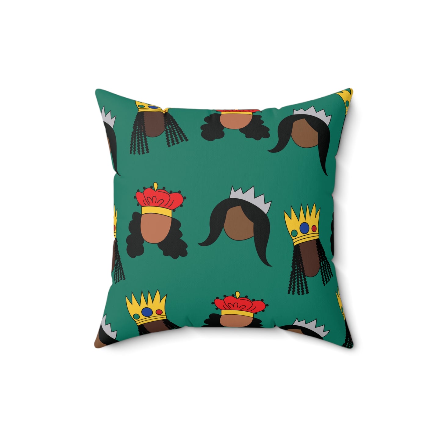 Black Queens Square Throw Pattern Pillow