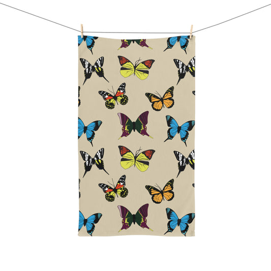 Butterfly Hand Towel Hanging on clothesline