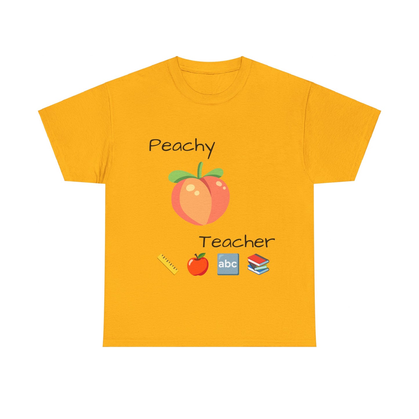 Peachy School Teacher Tee, Teacher Gift, Teacher of the Year, Short-Sleeve Crew-Neck T-shirt