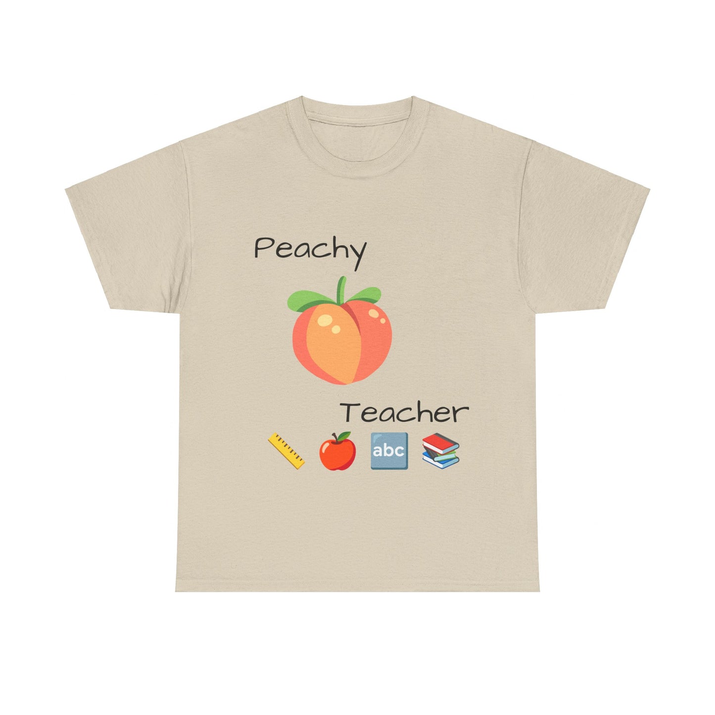 Peachy School Teacher Tee, Teacher Gift, Teacher of the Year, Short-Sleeve Crew-Neck T-shirt