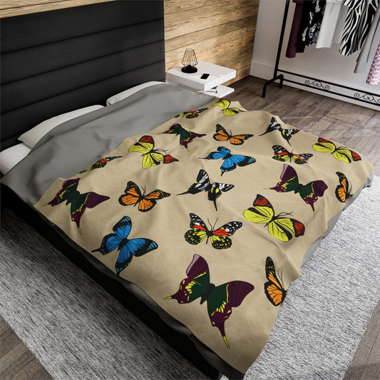 Butterflies Velveteen Plush Blanket