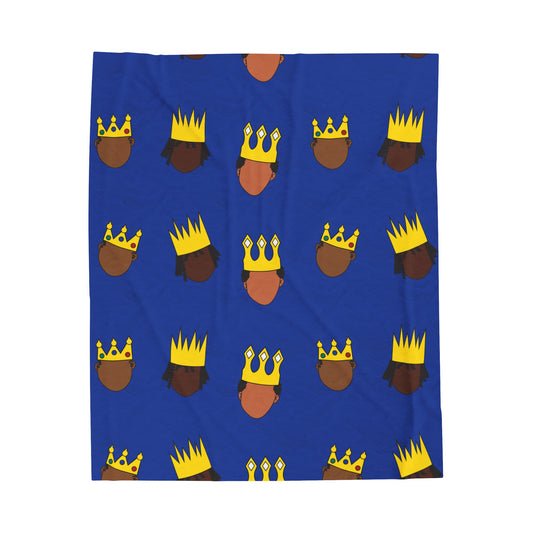 Black Kings-Patterned Velveteen Plush Throw Blanket