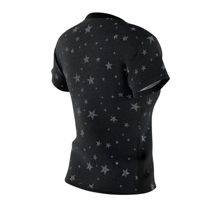 Short-Sleeve Allover Silver Star-Print Women's Tee