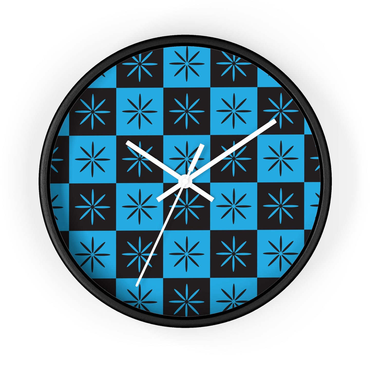 Black & Blue Mid-century Style Atomic Starburst Wall Clock