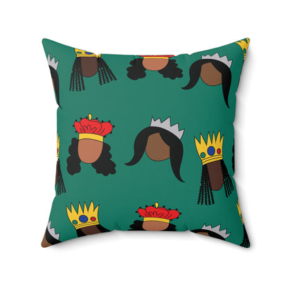 Black Queens Square Throw Pattern Pillow