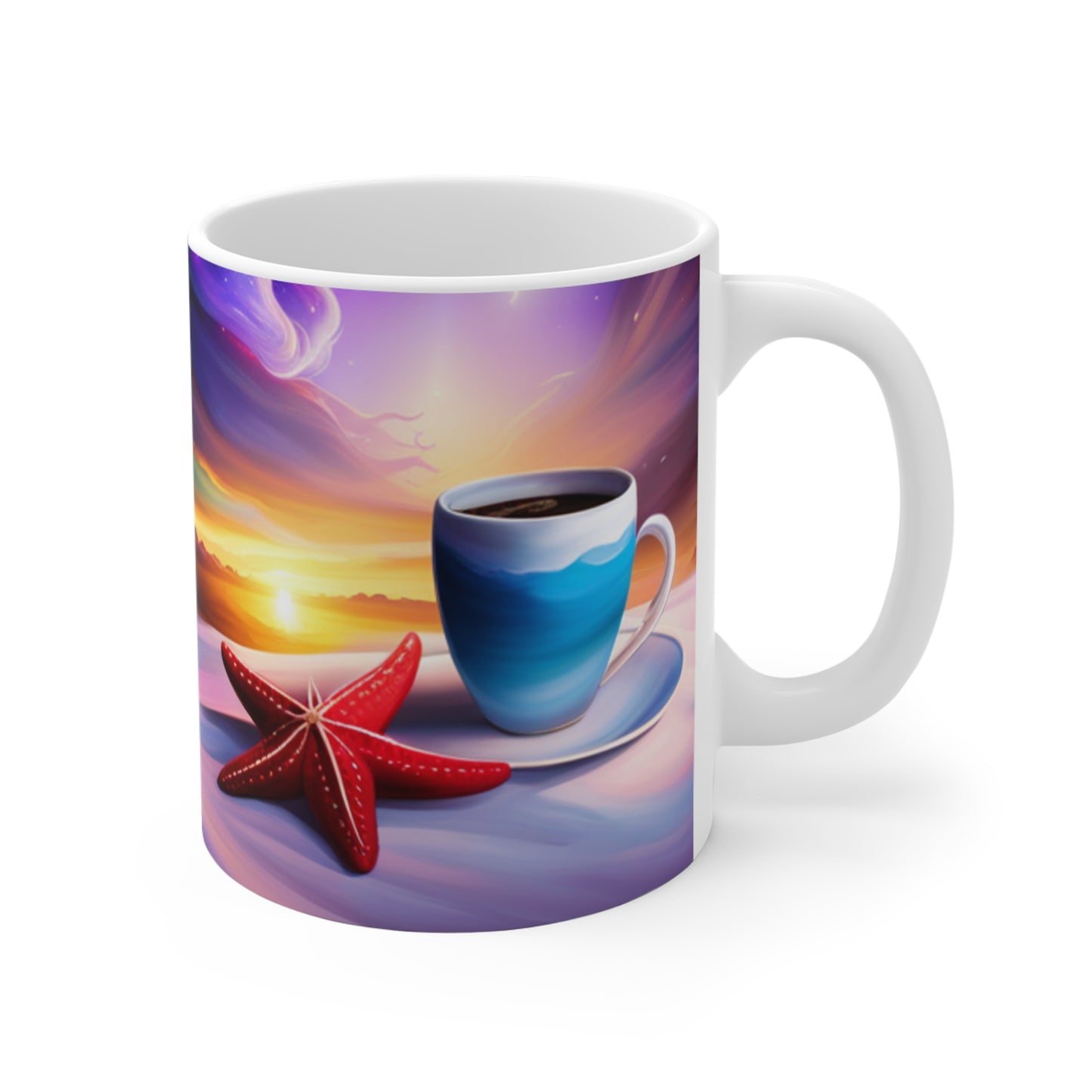 Starfish & Coffee, Prince-Inspired 11oz Mug, Tea Mug, Housewarming Gift, Prince Fan, Kitchenware