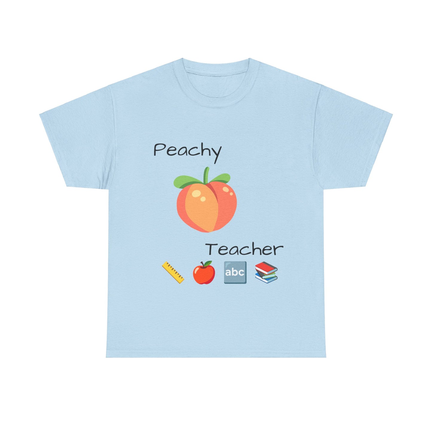 Peachy School Teacher Tee, Teacher Gift, Teacher of the Year, Short-Sleeve Crew-Neck T-shirt