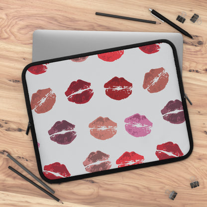 Kisses from the Misses Lipstick-Print Laptop Case/Sleeve