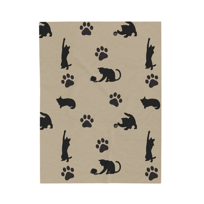 Cats Silhouette Velveteen Plush Patterned Blanket