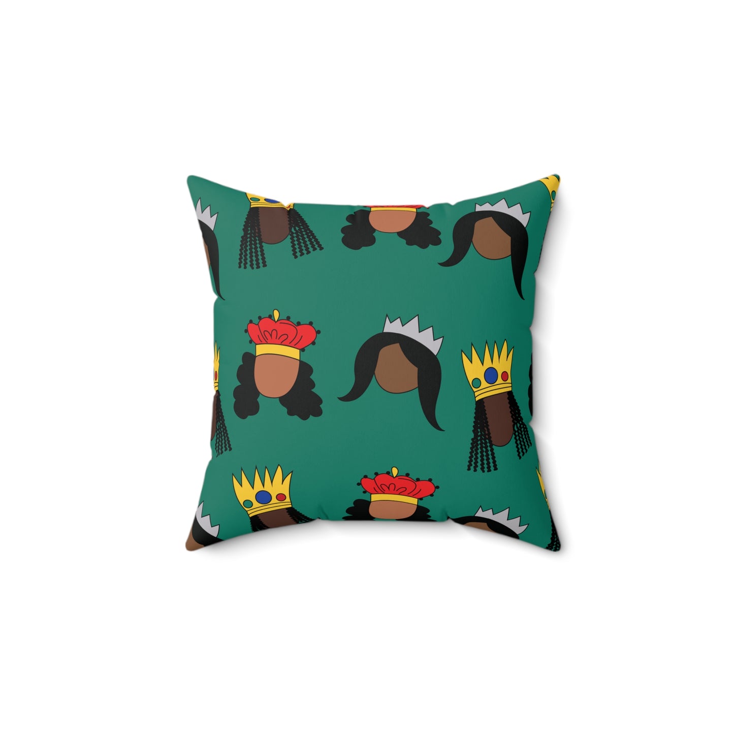 Black Queens Square Throw Pattern Pillow