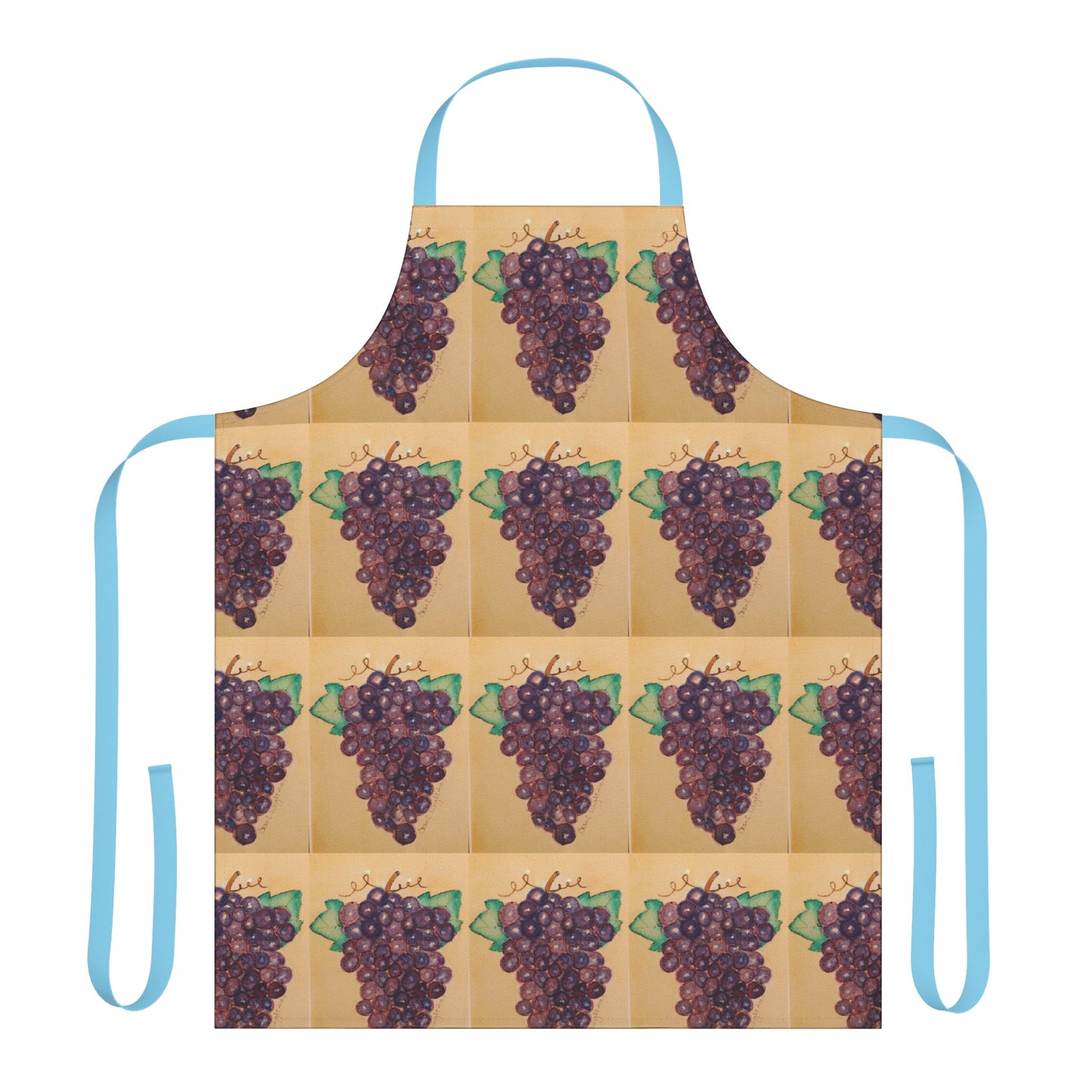 Italian-Style Tuscan Kitchen Cooking Apron with Purple Grapes