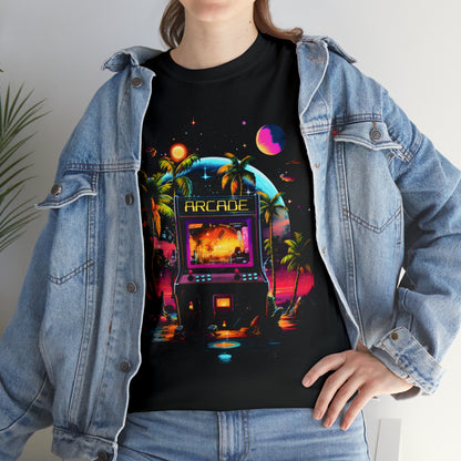 Arcade Paradise custom black T-Shirt lifestyle image