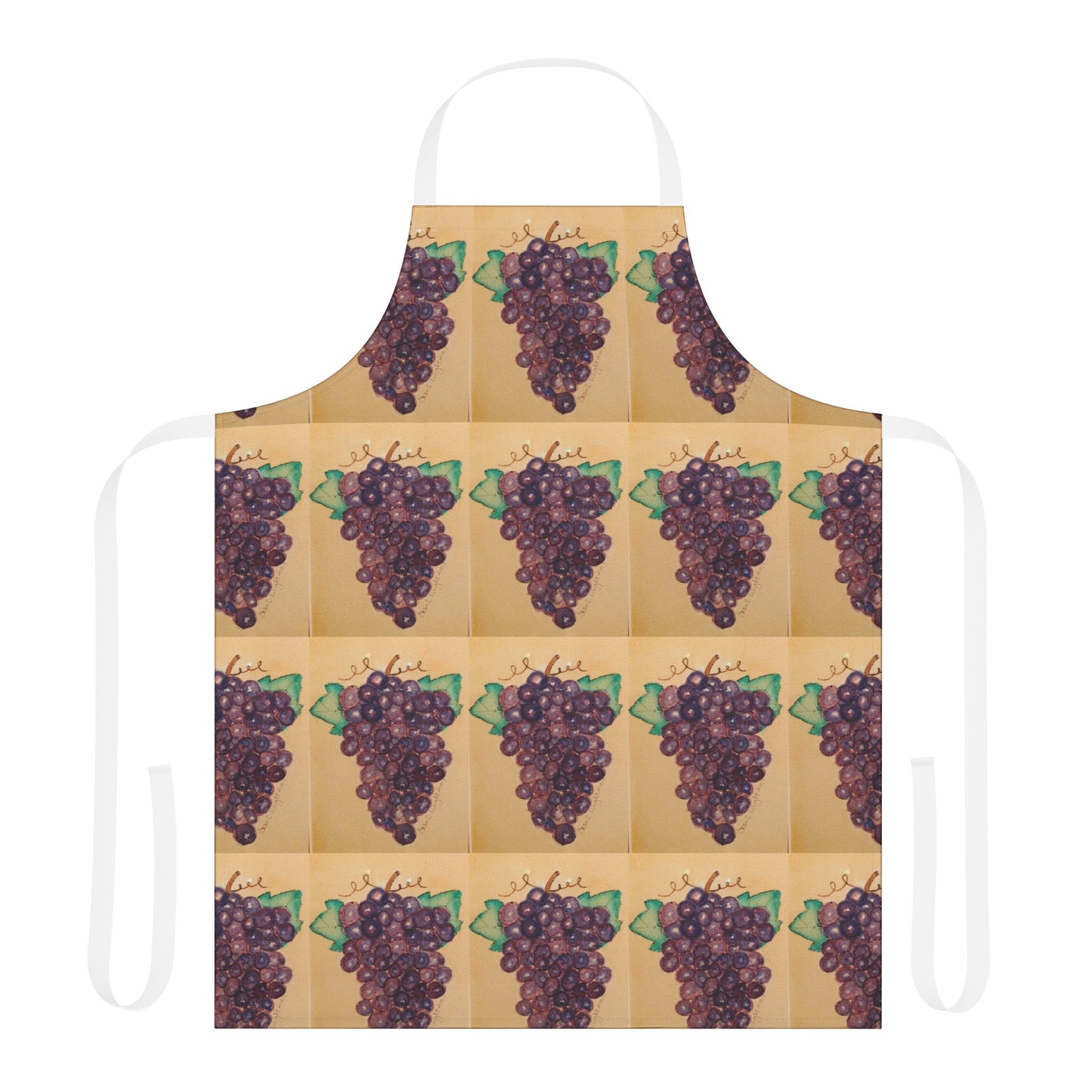 Italian-Style Tuscan Kitchen Cooking Apron with Purple Grapes