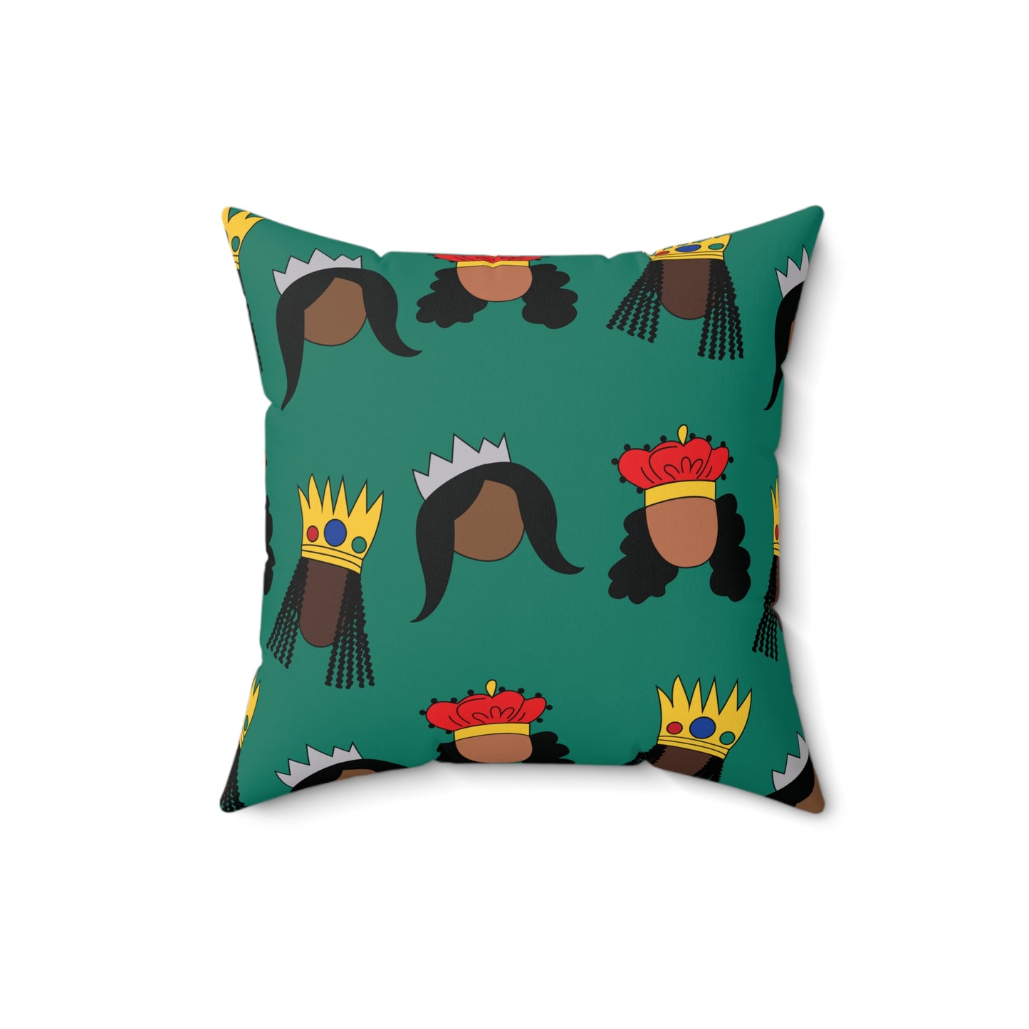 Black Queens Square Throw Pattern Pillow