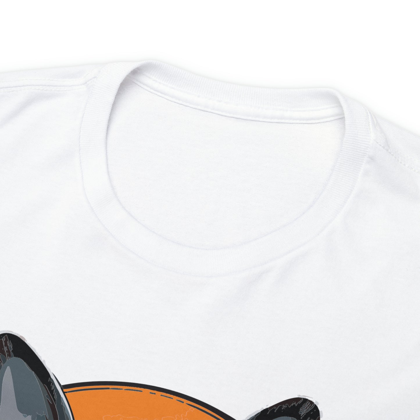 Deal With It custom white Boston Terrier T-Shirt front collar closeup