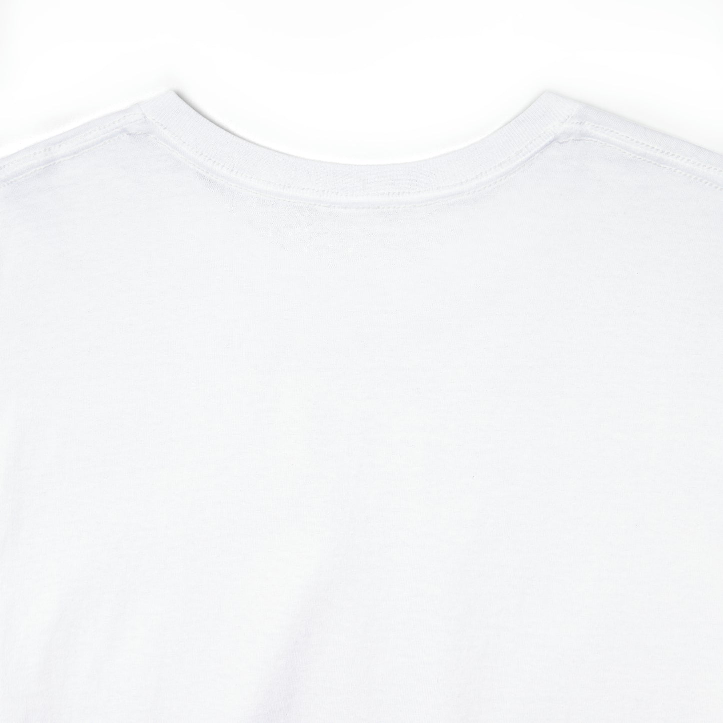 In Pizza We Crust custom white T-Shirt back collar closeup