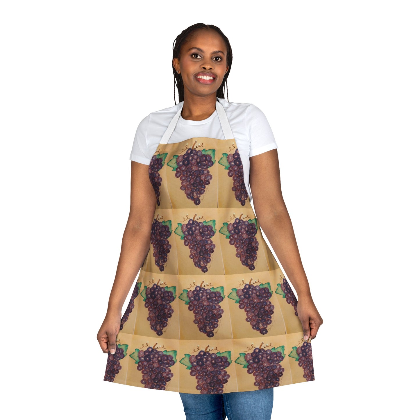 Italian-Style Tuscan Kitchen Cooking Apron with Purple Grapes