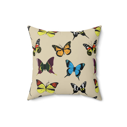 Butterfly-Print Square Throw Pillow