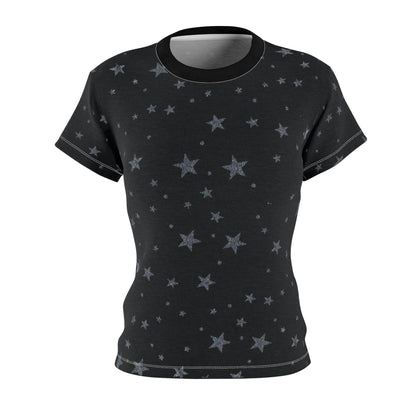 Short-Sleeve Allover Silver Star-Print Women's Tee