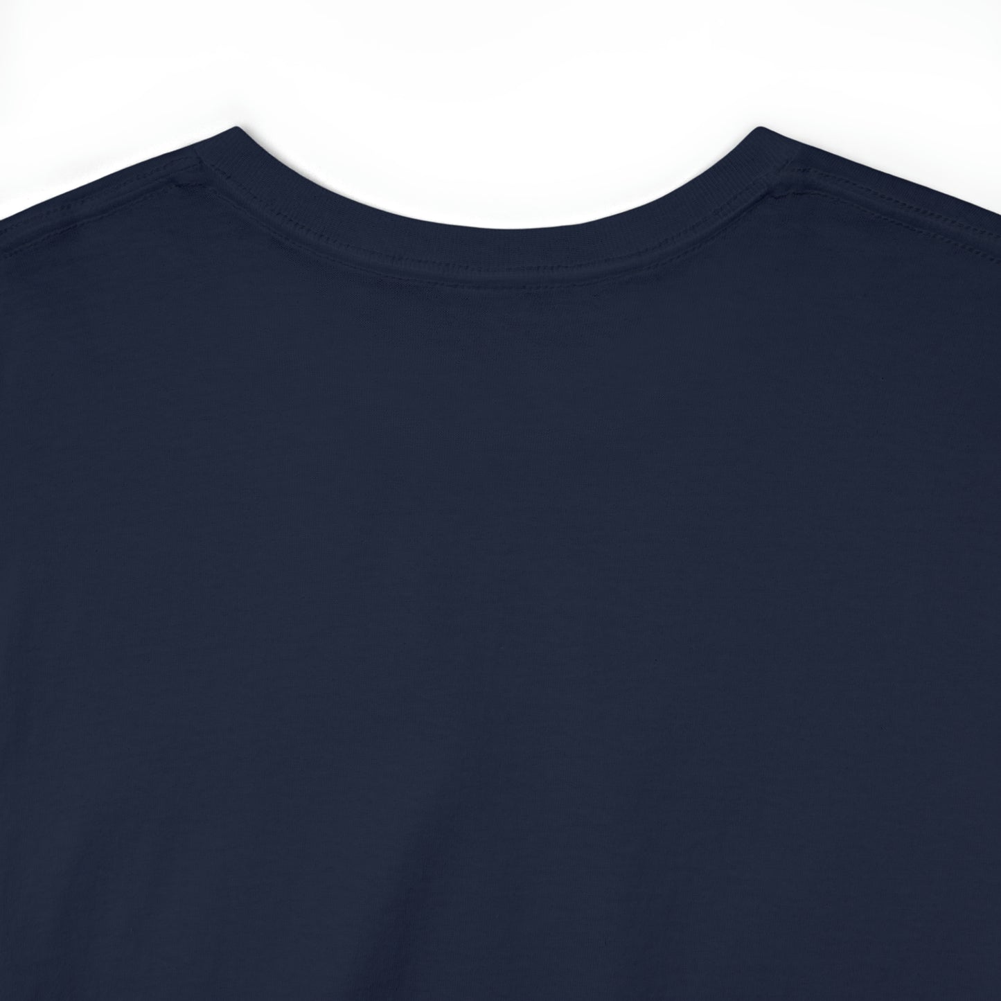 Arcade Paradise custom navy T-Shirt back collar closeup