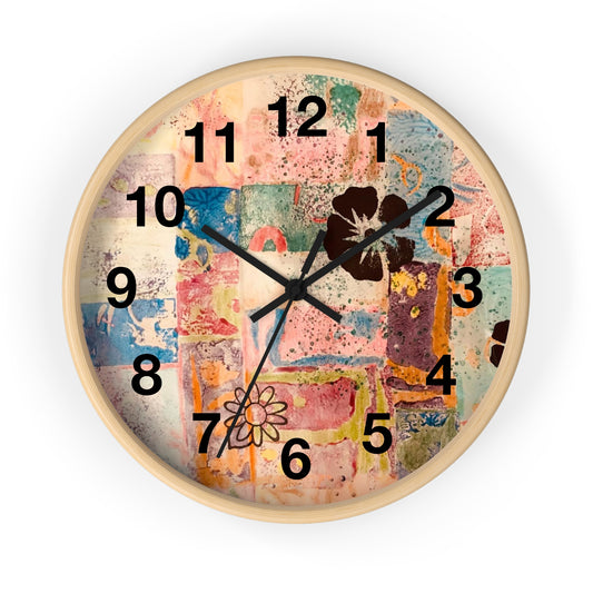 Round Abstract Flowers Wall Clock