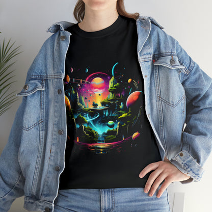 Alien Planets custom black T-Shirt lifestyle image