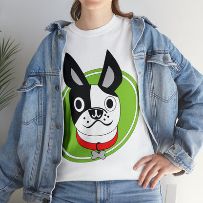 Boston Terrier Halfsie custom white T-Shirt lifestyle image