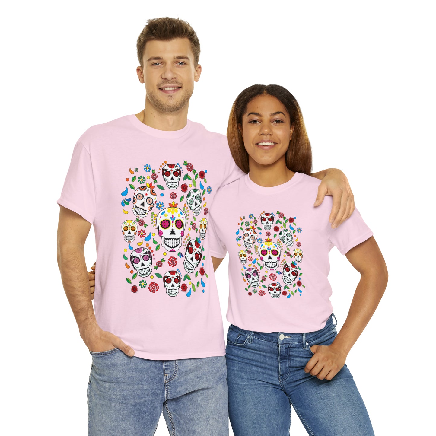 Day of the Dead Sugar Skulls Custom T-Shirt (Multiple Colors)