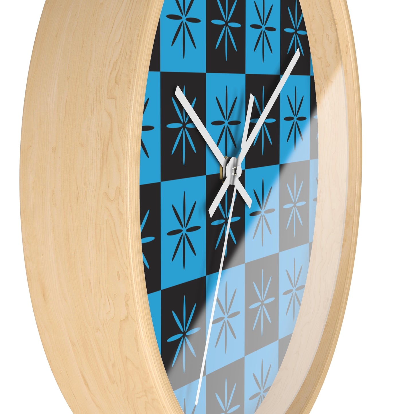 Black & Blue Mid-century Style Atomic Starburst Wall Clock