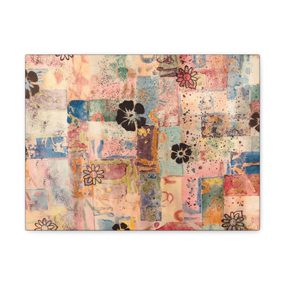 Abstract Flowers patterned wall art front view