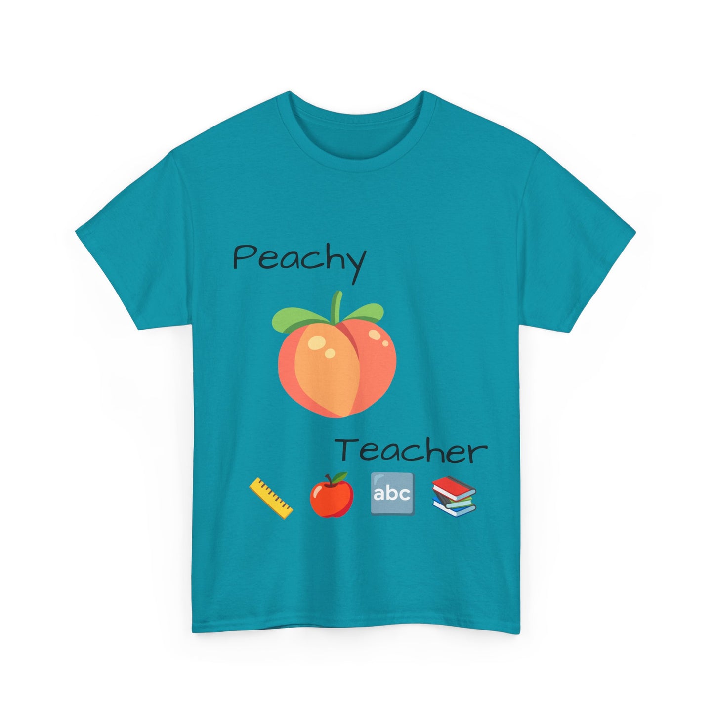 Peachy School Teacher Tee, Teacher Gift, Teacher of the Year, Short-Sleeve Crew-Neck T-shirt