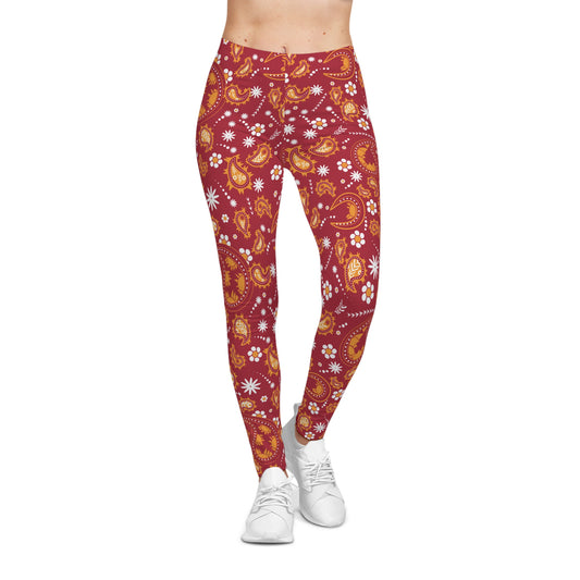 Paisley Patterned Leggings front on model