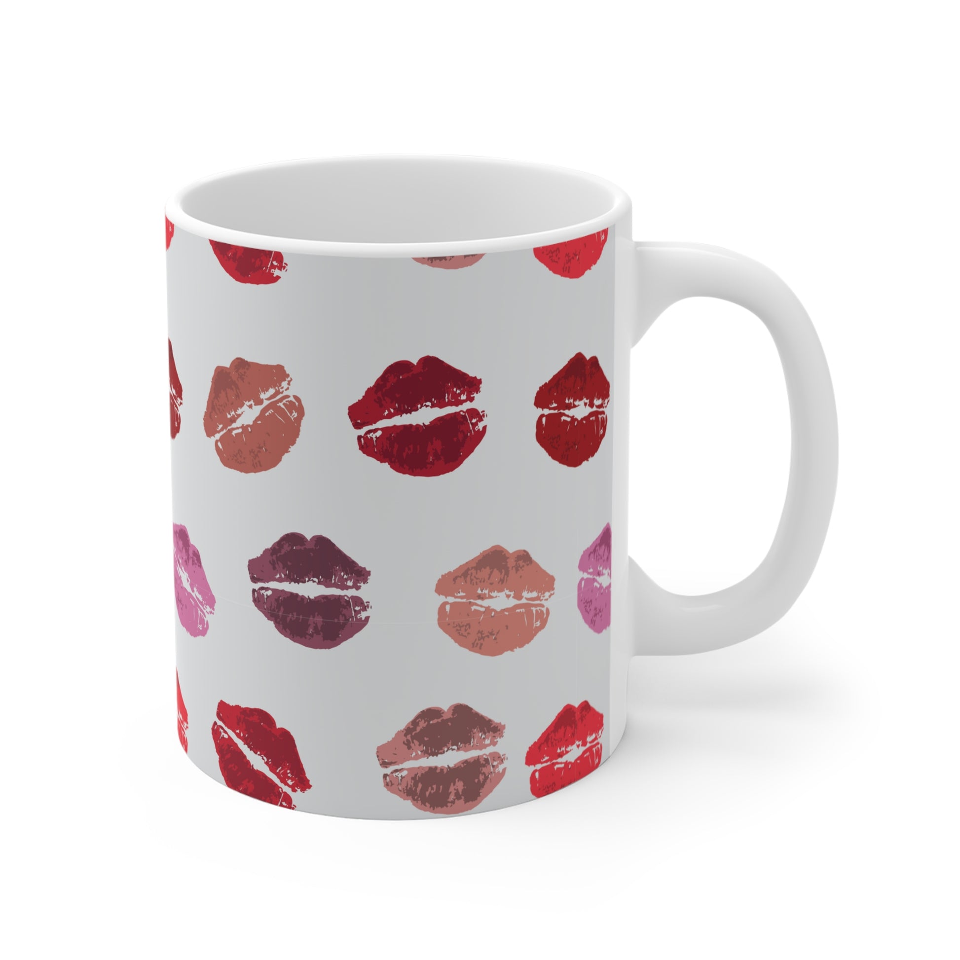 Kisses from the Misses custom patterned mug right hand view